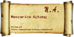 Meszarics Ajtony névjegykártya